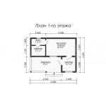 Планировка одноэтажной каркасной бани 4.5х6 - превью