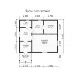 Планировка одноэтажной каркасной бани 6х7 - превью