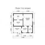 Планировка одноэтажной каркасной бани 6х6 - превью