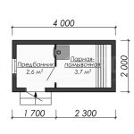 Планировка одноэтажной каркасной бани 2х4 - превью