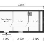 Планировка одноэтажной каркасной бани 6х3 - превью