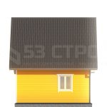 Проект каркасного дома 6х6 под ключ с двухскатной крышей - превью