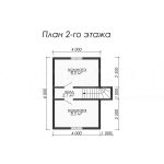 План второго этажа каркасного дома 6х6 с четырьмя спальнями - превью