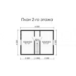 План второго этажа каркасного дома 6х6 с тремя спальнями - превью