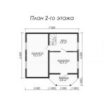 План второго этажа каркасного дома 7х7 с четырьмя спальнями - превью