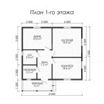 Планировка одноэтажного каркасного дома 7х8 - превью