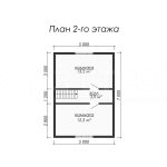 План второго этажа каркасного дома 7х7 с тремя спальнями - превью