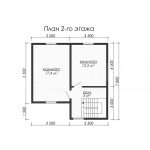 План второго этажа каркасного дома 7х7 с тремя спальнями - превью
