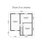 План второго этажа каркасного дома 7х9.5 с пятью спальнями - превью