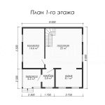 Планировка двухэтажного каркасного дома 8х8 - превью