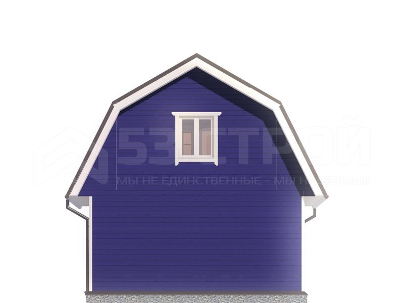 Проект каркасного дома 6х8 под ключ с ломаной крышей