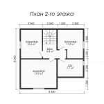 План второго этажа дома из бруса 8х8.5 с пятью спальнями - превью