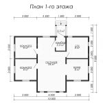 Планировка одноэтажного каркасного дома 7.5х10 - превью