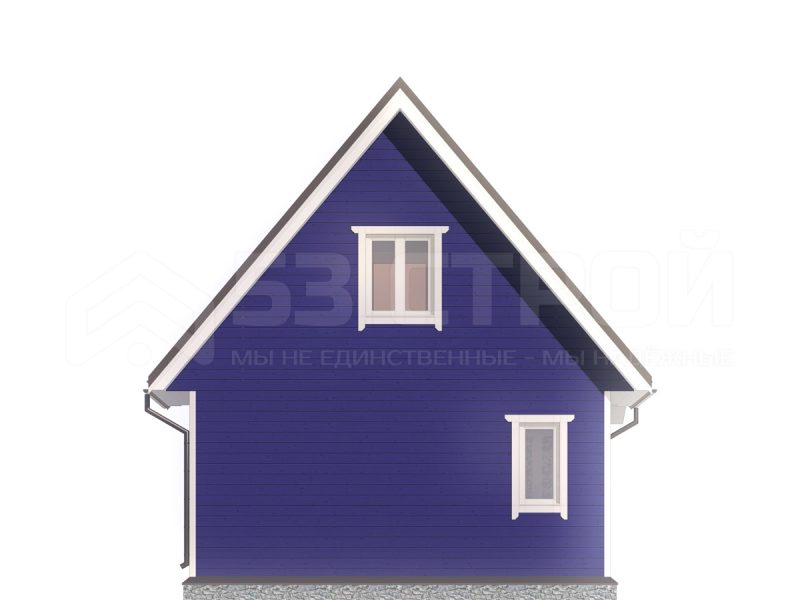 Проект дома из бруса 6х6 под ключ с двухскатной крышей
