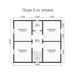 План второго этажа каркасного дома 8х9 с одной комнатой - превью