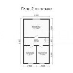 План второго этажа каркасного дома 7х8.5 с тремя спальнями - превью