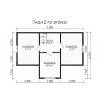 План второго этажа каркасного дома 7х9 с пятью спальнями - превью