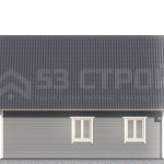 Проект каркасного дома 7х9 под ключ с двухскатной крышей - превью