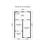 План второго этажа каркасного дома 7х8 с четырьмя спальнями - превью