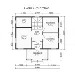 Планировка дома из бруса 6х8 с мансардой - превью