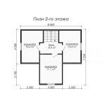 План второго этажа каркасного дома 6х8 с пятью спальнями - превью