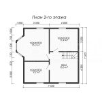 План второго этажа каркасного дома 7.5х7.5 с пятью спальнями - превью