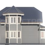 Проект двухэтажного каркасного дома 7.5х7.5 площадью 110м2 - превью
