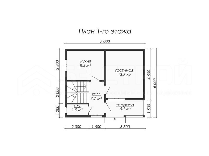 Планировка двухэтажного каркасного дома 6х7