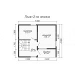 План второго этажа каркасного дома 6х7 с тремя спальнями - превью