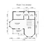 Планировка двухэтажного каркасного дома 7х7 - превью