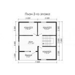 План второго этажа каркасного дома 7х7 с пятью спальнями - превью