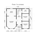 Планировка каркасного дома 8х9 с мансардой - превью