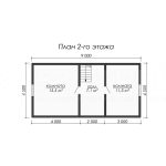План второго этажа каркасного дома 8х9 с пятью спальнями - превью