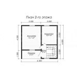 План второго этажа каркасного дома 6х8 с тремя спальнями - превью
