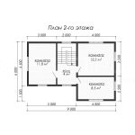 План второго этажа каркасного дома 7х12 с четырьмя спальнями - превью