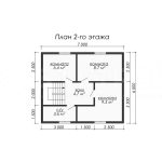 План второго этажа каркасного дома 7х8 с пятью спальнями - превью