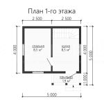 Планировка дома из бруса 5х4 с мансардой - превью