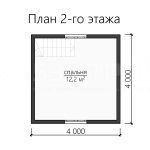 План второго этажа каркасного дома 5х4 с двумя спальнями - превью