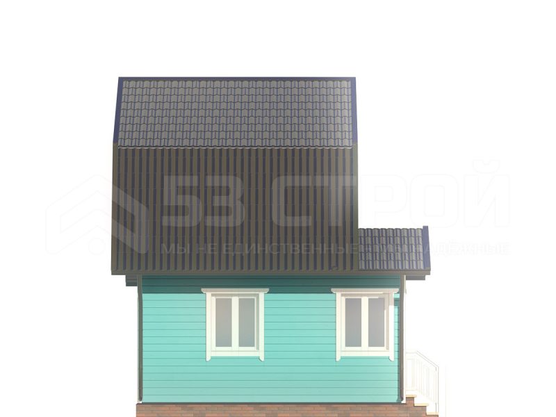 Фото каркасного дома 5х4 с двумя спальнями
