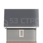 Проект каркасного дома 6х4 под ключ с двухскатной крышей - превью