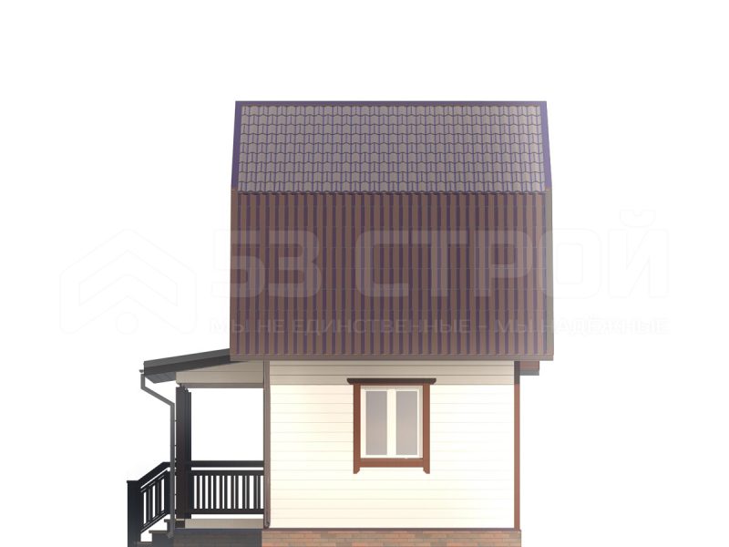 Фото каркасного дома 6х4 с двумя спальнями