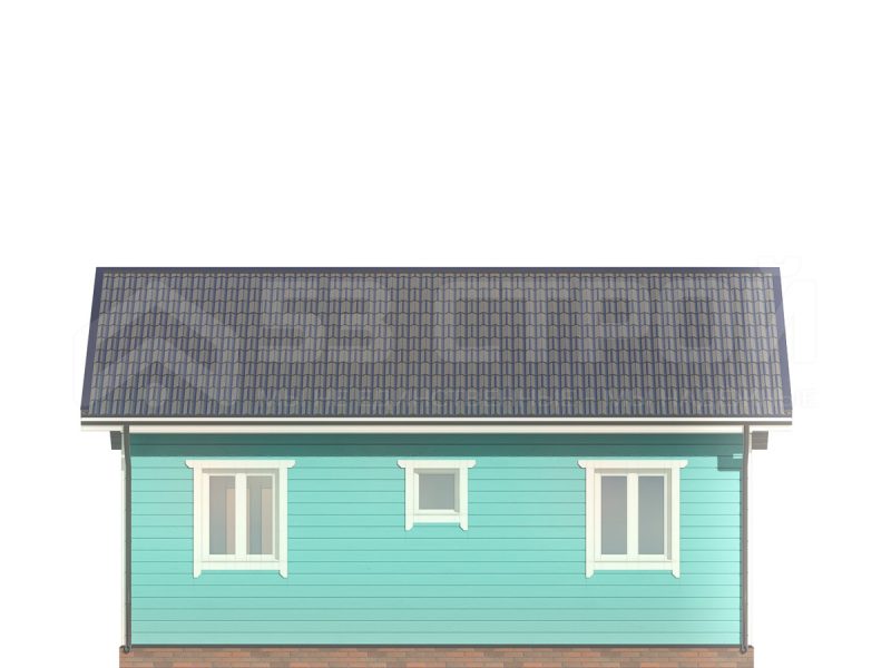 Проект каркасного дома 6х8 под ключ с двухскатной крышей