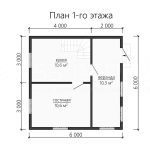Планировка каркасного дома 6х6 с мансардой - превью
