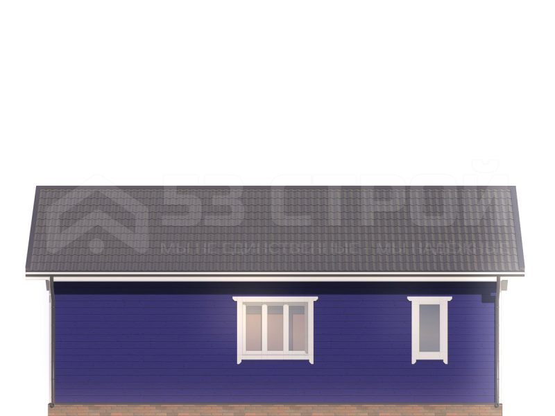 Проект каркасного дома 7.2х10 под ключ с двухскатной крышей