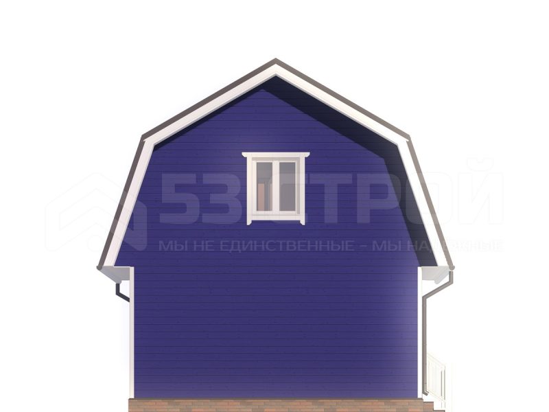 Проект дома из бруса 6х8 под ключ с ломаной крышей