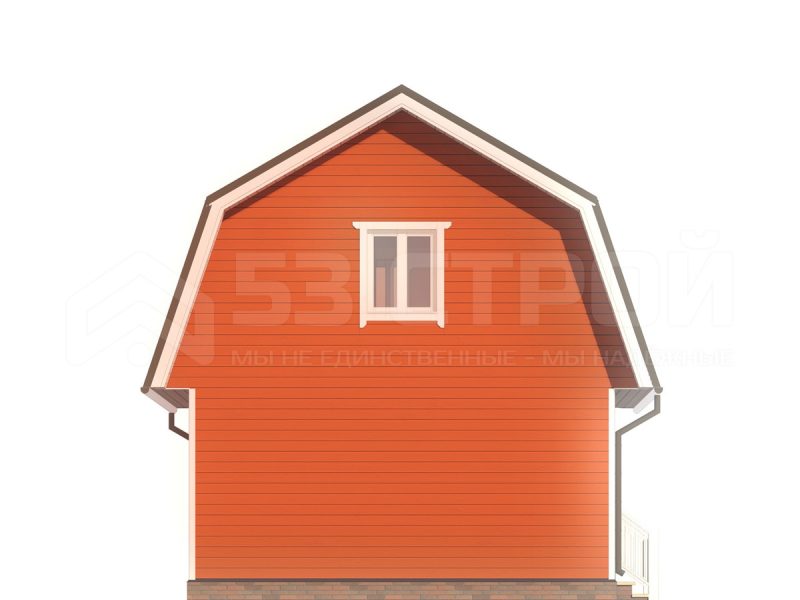 Проект каркасного дома 6х8 под ключ с ломаной крышей