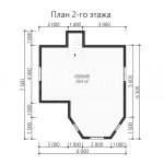 План второго этажа каркасного дома 6х7.5 с одной спальней - превью