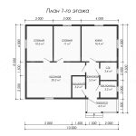 Планировка одноэтажного каркасного дома 8х10 - превью