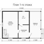 Планировка двухэтажного каркасного дома 6х8.5 - превью