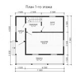 Планировка каркасного дома 7.5х7.5 с мансардой - превью